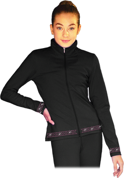 Elite skating Jacket JS735 with NEW Criss-Cross crystal trim design