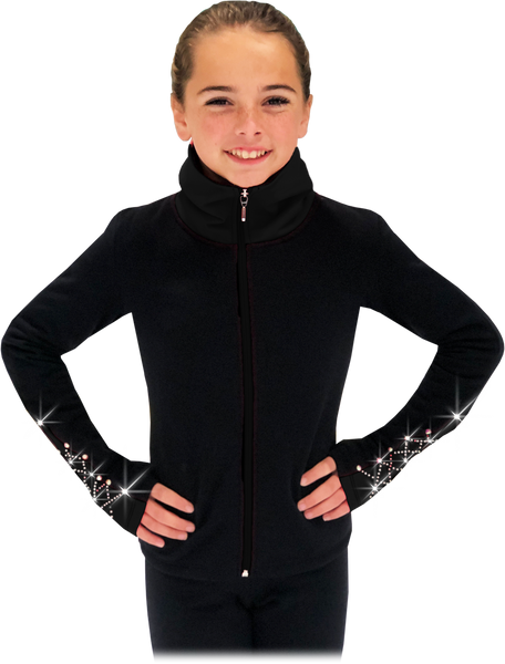 Chloe Noel JS883P Contrast Elite Polartec figure Skating jacket with Thumb holes