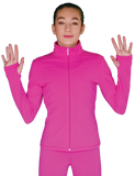 Chloe Noel JT811 Solid Fleece Fitted Elite Figure Skating Jacket w/ Thumb Holes